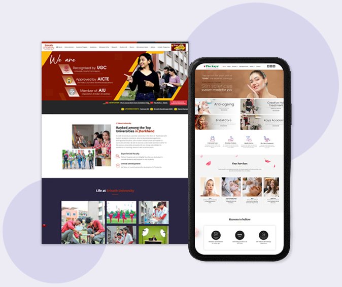 Website design and development in Jharkhand by GR8DESIGNS for Srinath University, showcasing a modern, responsive, and user-friendly digital presence.